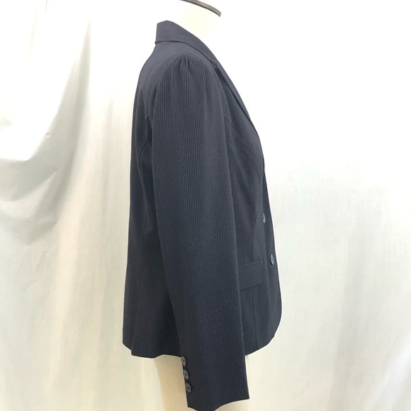 Apt.9 Black Blazer Jacket White Pinstripe 3 Button front Size 16 NWOT - Picture 5 of 13